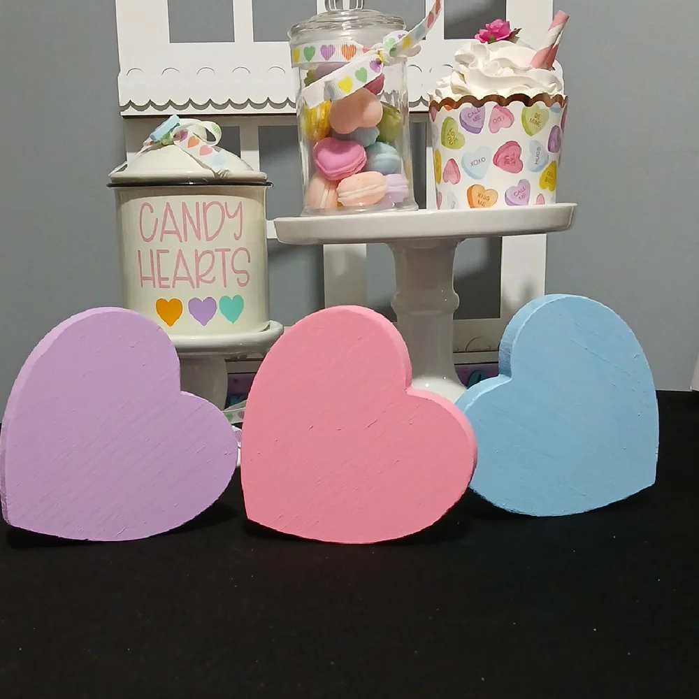 Pastel Heart Decorations (3) Pastel Hearts for $18